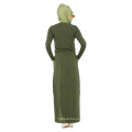 Fashion tingyu factory selling stocked women plain cotton fashion Muslim long dress